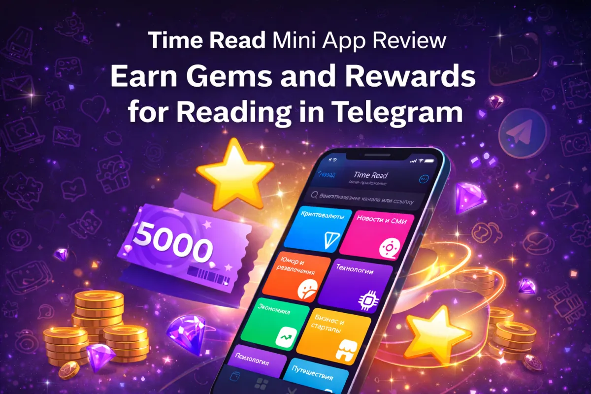 Time Read Mini App Review: Earn Gems and Rewards for Reading in Telegram