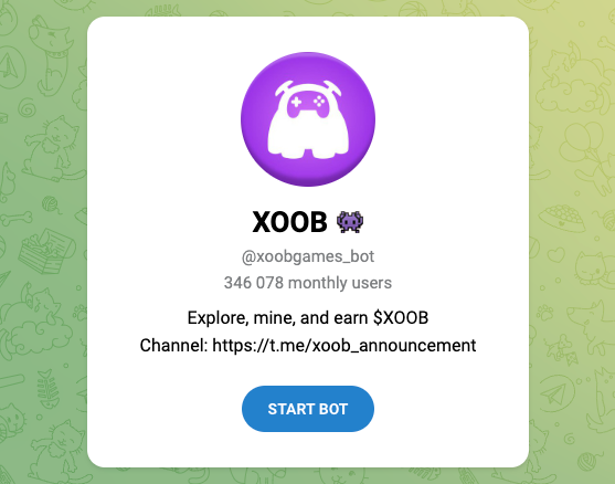 XOOB — Telegram-игра с реальным майнингом криптовалюты